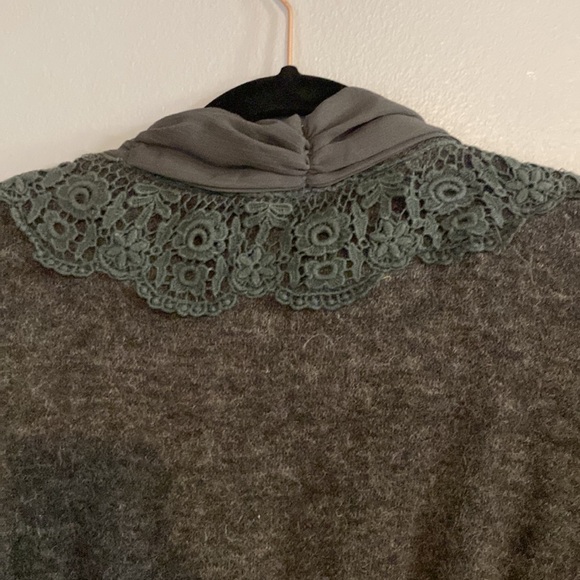 A'reve Longline angora blend button Front Cardigan with Crochet Detail size L - Picture 6 of 6